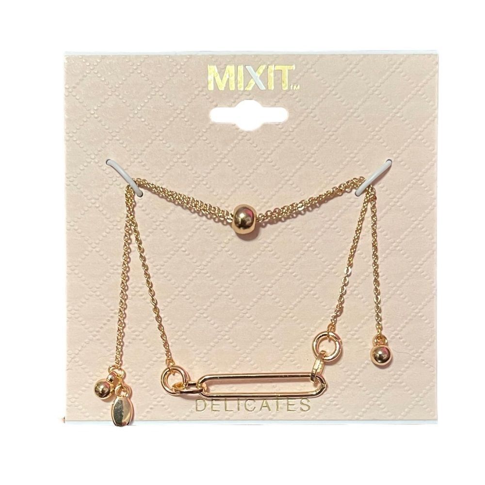 ⭐️3/$25⭐️ NWT Mixit Delicates Gold Tone Link Chain Adjustable Bracelet